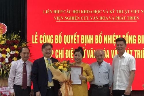 Bổ nhiệm bà Nguyễn Thị Hoa làm Tổng biên tập Tạp chí điện tử Văn hóa và Phát triển
