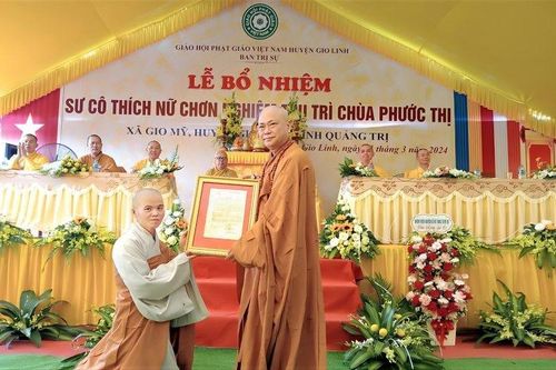 Quảng Trị: Sư cô Thích nữ Chơn Nghiêm được bổ nhiệm trụ trì chùa Phước Thị