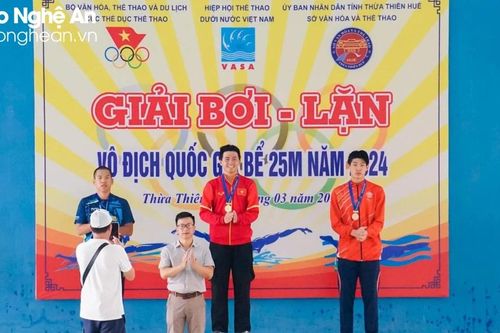 Vận động viên lặn Nghệ An phá kỷ lục giải vô địch bơi - lặn quốc gia năm 2024
