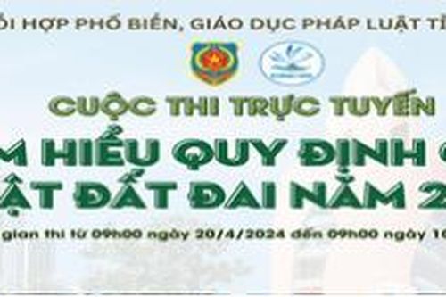 Từ ngày 20-4 đến 10-5: Tổ chức Cuộc thi trực tuyến 'Tìm hiểu quy định của Luật Đất đai năm 2024'