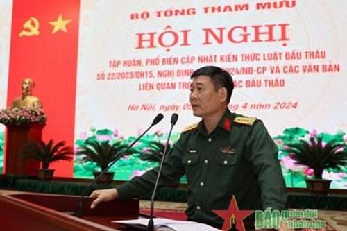 Bộ Tổng Tham mưu, cơ quan Bộ Quốc phòng tập huấn, phổ biến cập nhật Luật Đấu thầu