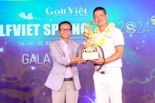 Diễn viên Bình Minh đoạt cup Rồng vàng tại giải GolfViet Spring Cup 2024
