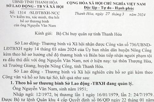 Trốn trại về quê làm hồ sơ hưởng chế độ thương binh