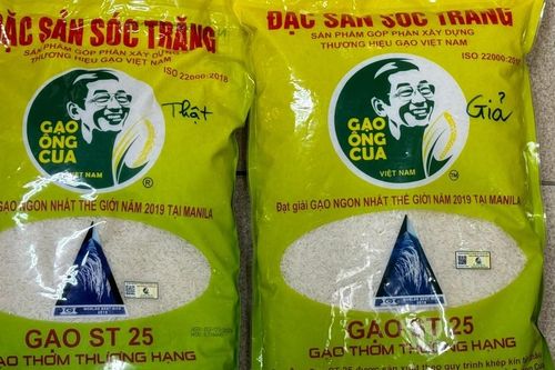 Kiểm tra đột xuất 6 cơ sở kinh doanh gạo tại Hà Nội có dấu hiệu giả mạo thương hiệu Gạo Ông Cua