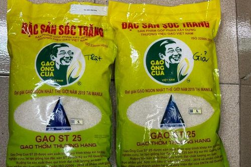 Phát hiệu nhiều cơ sở kinh doanh gạo giả mạo thương hiệu Gạo Ông Cua