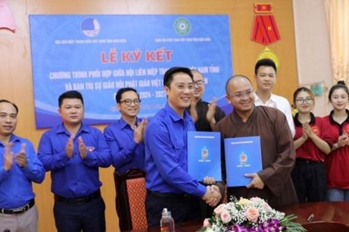 Điện Biên: Ban Trị sự GHPGVN tỉnh và Hội Liên hiệp Thanh niên VN tỉnh ký kết phối hợp hoạt động