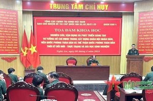 Tọa đàm về nghiên cứu, vận dụng và phát triển sáng tạo Tư tưởng Hồ Chí Minh tại Quân khu 4