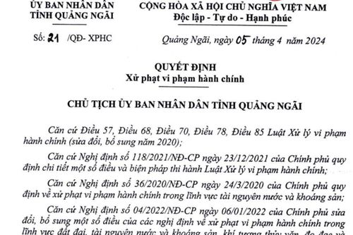 Doanh nghiệp bị xử phạt do không lập đề án đóng cửa mỏ
