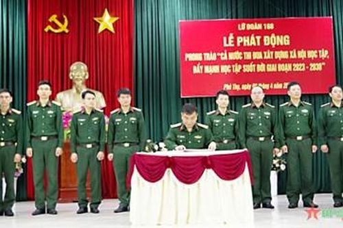 Lữ đoàn 168 (Quân khu 2) phát động phong trào thi đua xây dựng xã hội học tập