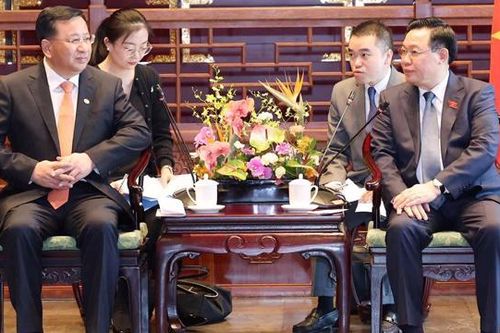 Chủ tịch Quốc hội Vương Đình Huệ tiếp lãnh đạo một số Tập đoàn hàng đầu của Trung Quốc