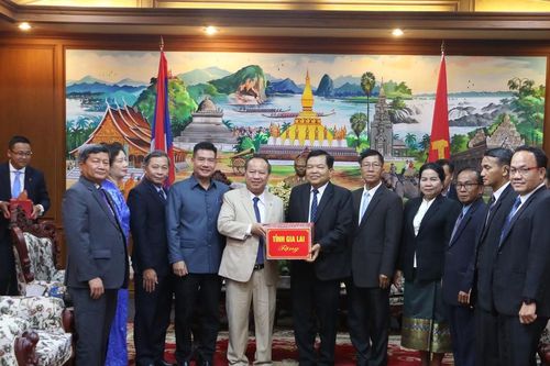 Đoàn cán bộ cấp cao tỉnh Gia Lai thăm, chúc Tết tỉnh Champasak