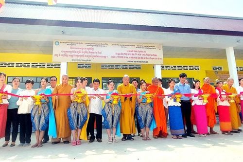 Hội Từ thiện chùa Tường Nguyên khánh thành 3 phòng học cho sư sãi và học sinh người Khmer