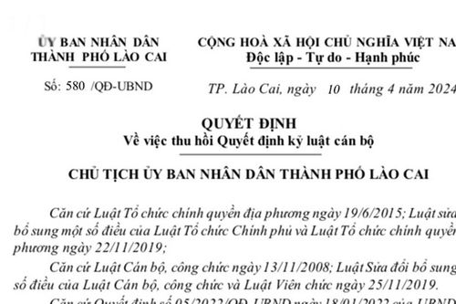 Thu hồi quyết định kỷ luật Bí thư Đảng ủy phường Xuân Tăng