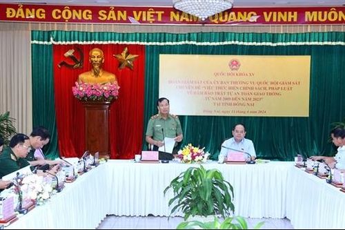 Đoàn giám sát của Ủy ban Thường vụ Quốc hội giám sát chuyên đề về TTATGT tại Đồng Nai