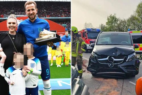 Ba con của Harry Kane nhập viện sau 'tai nạn liên hoàn' ở Đức