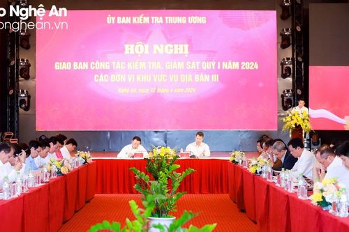 Ủy ban Kiểm tra Trung ương giao ban với 22 địa phương, đơn vị khu vực địa bàn III tại Nghệ An