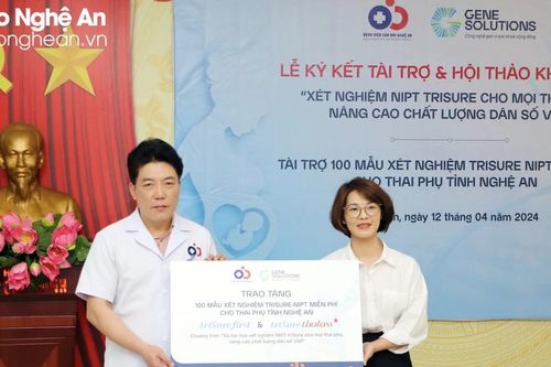 Bệnh viện Sản Nhi Nghệ An tiếp nhận 100 mẫu xét nghiệm NIPT miễn phí dành cho thai phụ