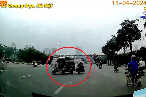 Xe ba gác ngang nhiên đi ngược chiều, gây tai nạn rồi bỏ chạy