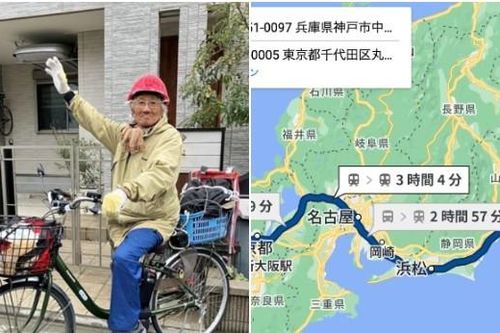 Cụ ông 89 tuổi đạp xe hơn 600km thăm con trai 61 tuổi