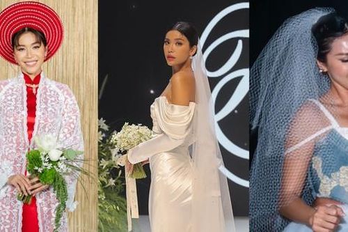 Trang phục cưới của siêu mẫu Minh Tú: Biến hóa áo dài của mẹ, diện váy từ đồ tái chế