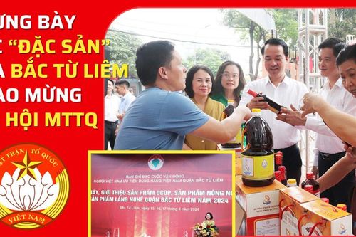 Trưng bày sản phẩm OCOP chào mừng đại hội MTTQ quận Bắc Từ Liêm