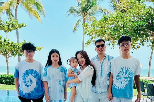 MC Vân Hugo khoe ảnh gia đình, thân thiết với con riêng của chồng