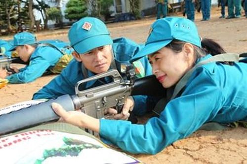 Tự vệ vùng biên trên thao trường huấn luyện