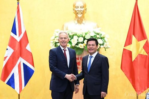 Bộ trưởng Nguyễn Hồng Diên làm việc với cựu Thủ tướng Vương quốc Anh