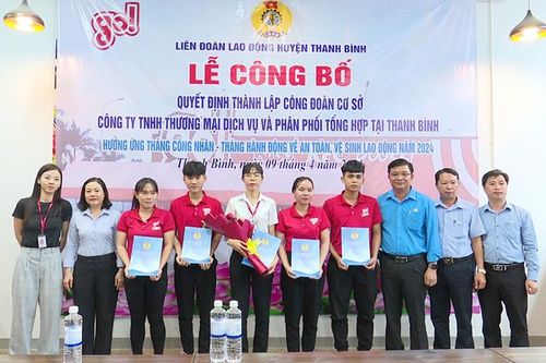 Thành lập 3 Công đoàn cơ sở doanh nghiệp hưởng ứng Tháng công nhân năm 2024