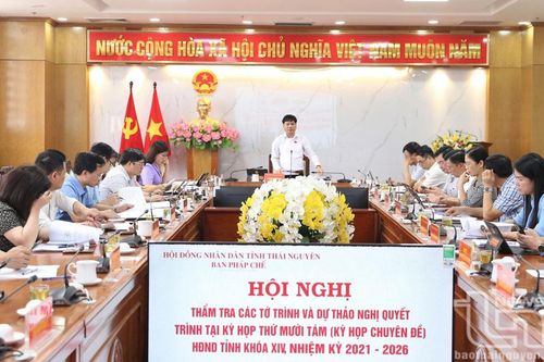 Thẩm tra các tờ trình, dự thảo nghị quyết trình tại Kỳ họp thứ 18 HĐND tỉnh