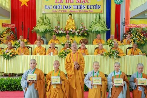 Bến Tre: Đại giới đàn Thiện Duyên Phật lịch 2567 viên mãn với 326 giới tử được thọ giới