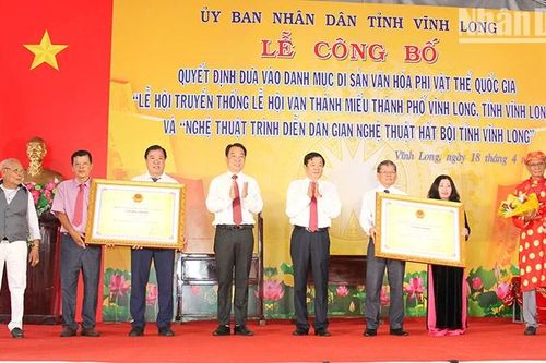Vĩnh Long đón nhận 2 di sản văn hóa phi vật thể quốc gia