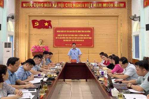 Ban Dân tộc HĐND tỉnh giám sát công trình cấp nước sạch nông thôn tập trung huyện Hòa An