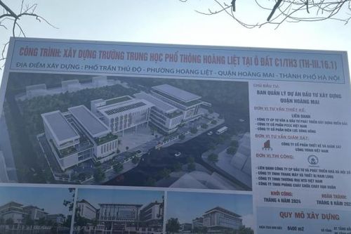 Quận Hoàng Mai lựa chọn được nhà thầu các dự án xây dựng trường học với tổng giá trúng thầu 827 tỷ đồng