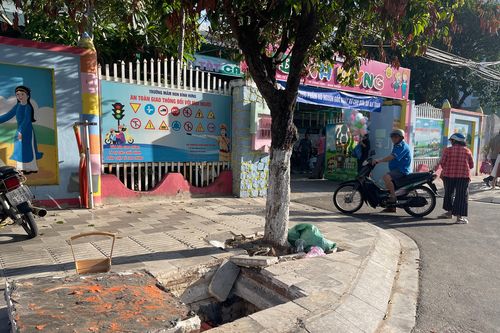 Bình Thuận: Vỉa hè Thủ Khoa Huân vẫn chưa khắc phục, tiềm ẩn mất an toàn