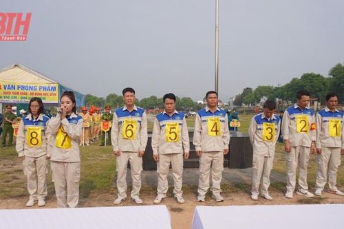 Hội thi nghiệp vụ chữa cháy và cứu nạn, cứu hộ 'Tổ liên gia an toàn phòng cháy, chữa cháy' huyện Như Thanh