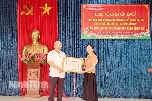 Trao 'Giải thưởng Phát triển văn hóa đọc' của Bộ Văn hóa, Thể thao và Du lịch cho thôn Giá Thượng