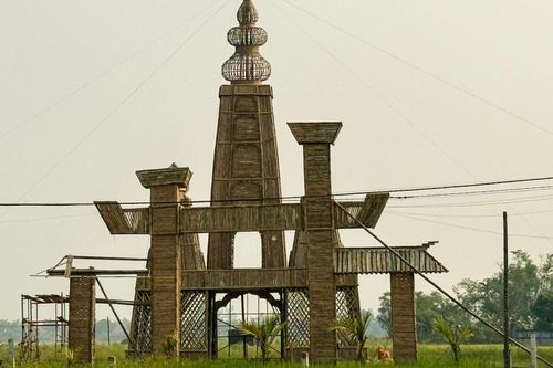 Ấn tượng mô hình bằng tre mừng Phật đản của Phật giáo H.Triệu Phong (tỉnh Quảng Trị)