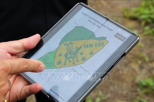 Độc đáo bức tranh 'Mục đồng thổi sáo' trên cánh đồng Tam Cốc