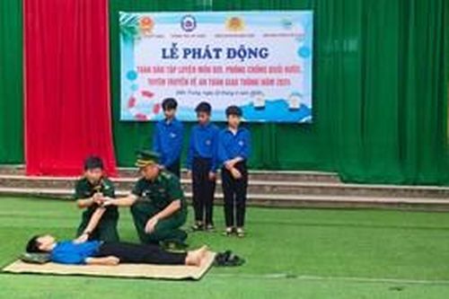 Đồn Biên phòng Diễn Thành: Tuyên truyền phòng chống đuối nước cho học sinh