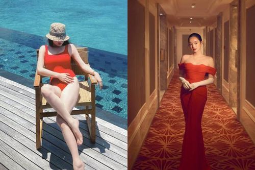 Kaity Nguyễn chào hè bằng bộ đồ bơi đỏ rực khoe vẻ quyến rũ