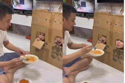 Netizen ào ào xin cách ông bố trẻ cho con ăn trong 5 phút