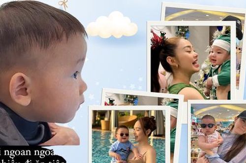 Con trai Minh Hằng gia nhập hội nhóc tì đình đám, biểu cảm cưng quá chừng