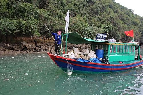 Quảng Ninh: Nỗ lực thu gom rác trôi nổi trên vịnh Hạ Long