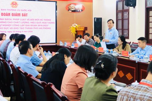 Đoàn Giám sát của Ủy ban Thường vụ làm việc với Sở GD&ĐT Hải Phòng