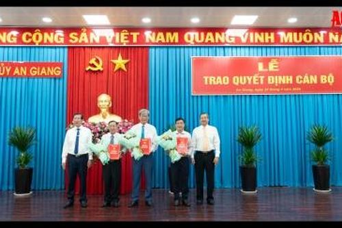 Trao quyết định cán bộ thuộc diện Ban Thường vụ Tỉnh ủy An Giang quản lý