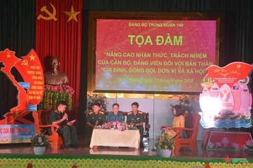 Trung đoàn 148 tổ chức tọa đàm về chủ đề nâng cao nhận thức, trách nhiệm của cán bộ, đảng viên