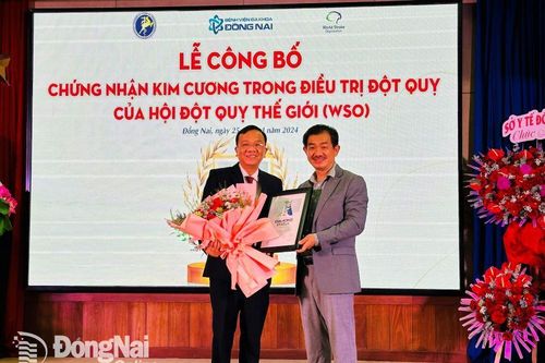 Bệnh viện Đa khoa Đồng Nai đạt chứng nhận Kim cương về điều trị đột quỵ của Hội Đột quỵ thế giới