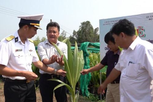 Vùng 4 Hải Quân tiếp nhận 15.000 cây dừa giống cho Chương trình 'Xanh hóa Trường Sa'
