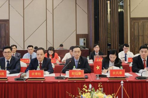 Hội đàm giữa đoàn đại biểu HĐND tỉnh và đoàn đại biểu Ủy ban Thường vụ Đại hội đại biểu nhân dân thành phố Bách Sắc, Khu tự trị dân tộc Choang Quảng Tây (Trung Quốc)
